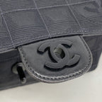 Chanel Shoulder Bag Nylon Black Silver — view 8