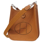 Hermes Shoulder Bag Evelyne TPM Taurillon Clemence Gold Silver