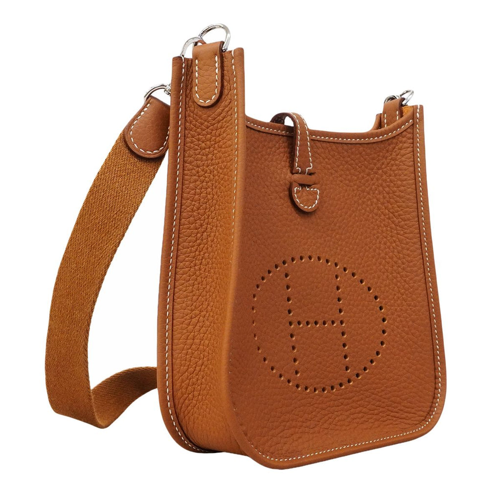 Hermes Shoulder Bag Evelyne TPM Taurillon Clemence Gold Silver — view 2