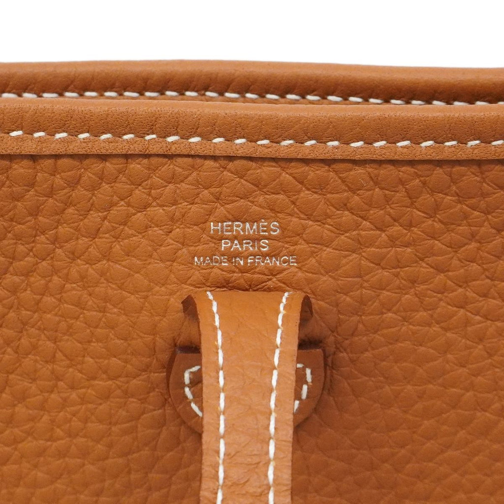 Hermes Shoulder Bag Evelyne TPM Taurillon Clemence Gold Silver — view 5