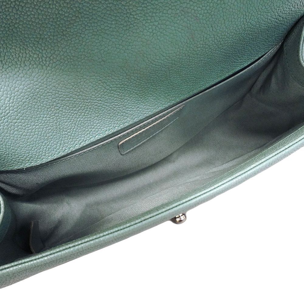 Chanel Shoulder Bag Boy Caviar Leather Blue Silver — view 4