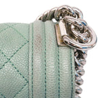 Chanel Shoulder Bag Boy Caviar Leather Blue Silver — view 8