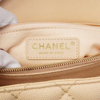 Chanel Handbag Herehandle Caviar Leather Beige Gold 2-Way — view 5
