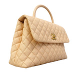 Chanel Handbag Herehandle Caviar Leather Beige Gold 2-Way — view 2