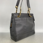 Chanel Shoulder Bag Triple Coco Caviar Leather Black Gold — view 2