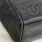 Chanel Shoulder Bag Triple Coco Caviar Leather Black Gold — view 7