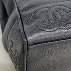 Chanel Shoulder Bag Triple Coco Caviar Leather Black Gold — view 6