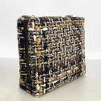 Chanel Shoulder Bag Tweed Black Brown Silver — view 2