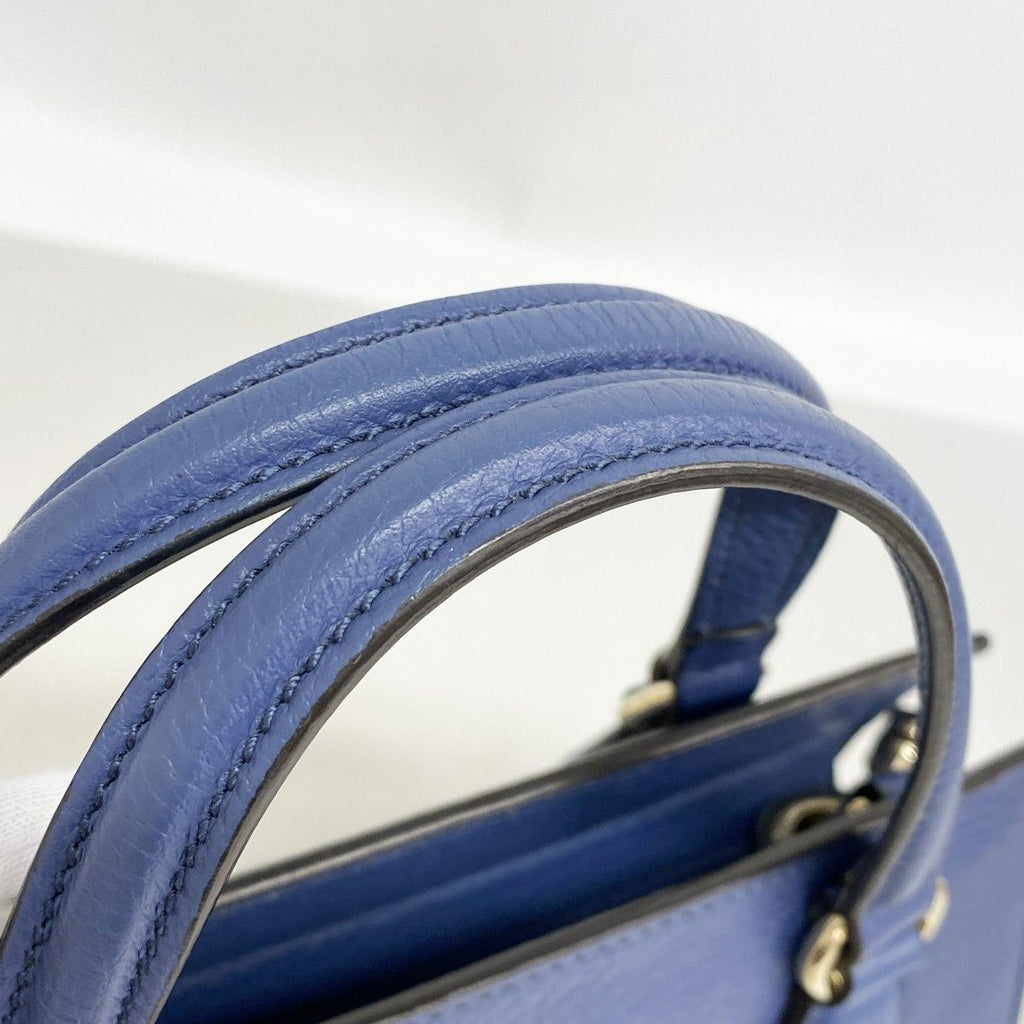 Gucci Handbag Leather Blue Gold 2-Way — view 8