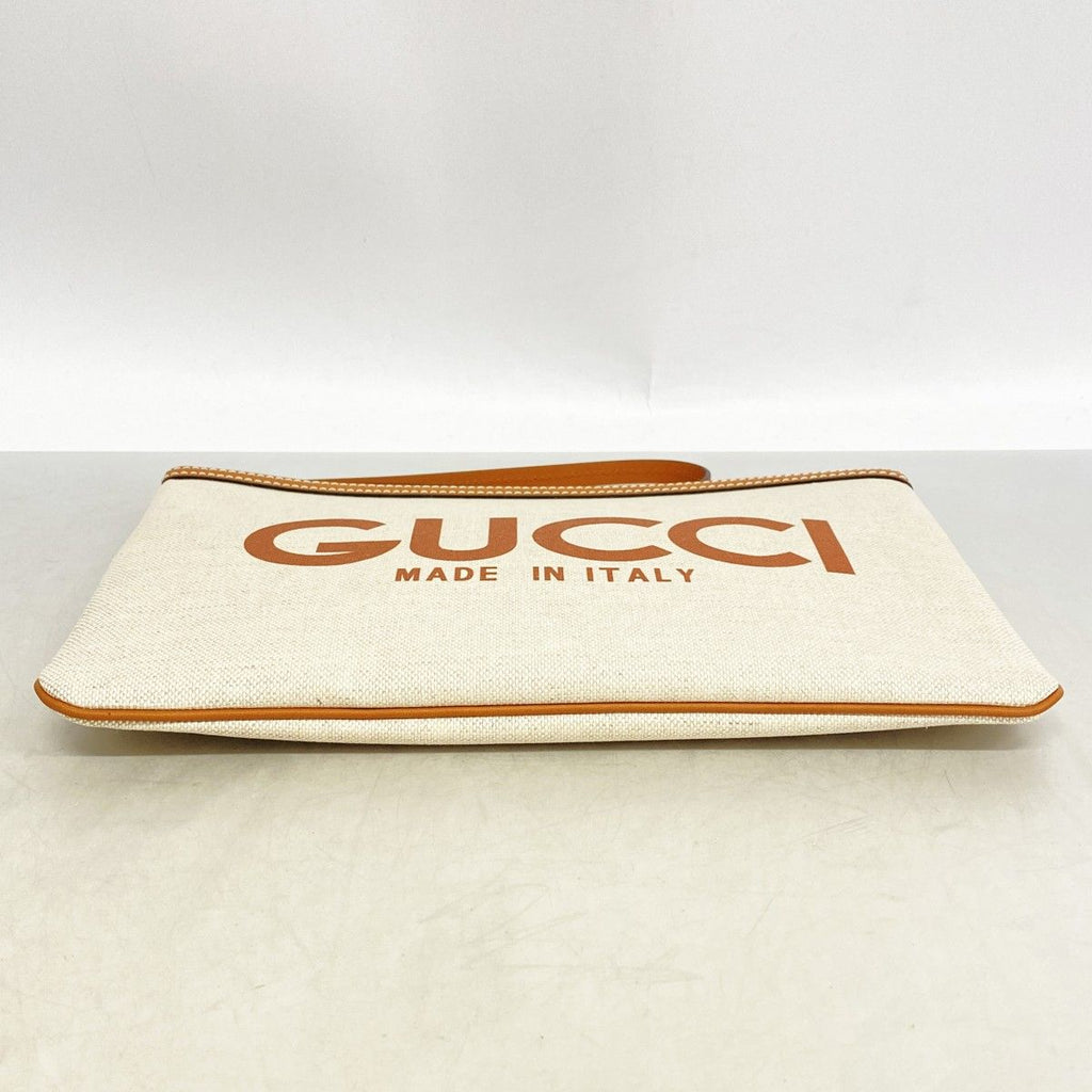 Gucci Clutch Canvas Ivory Silver — view 3