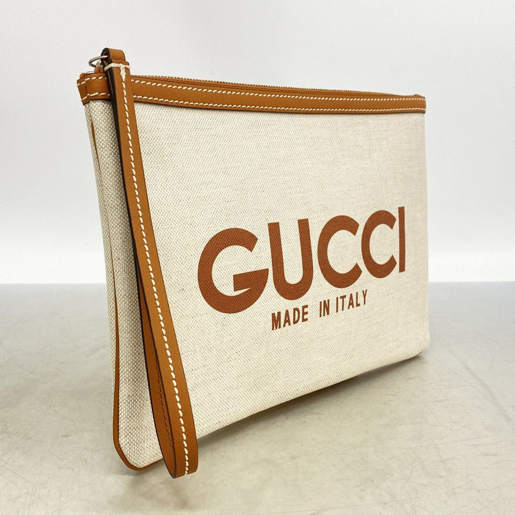 Gucci Clutch Canvas Ivory Silver — view 2