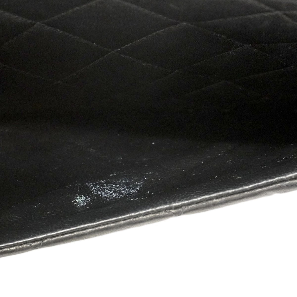 Chanel Shoulder Bag Quilted Lambskin Black Gold — view 8