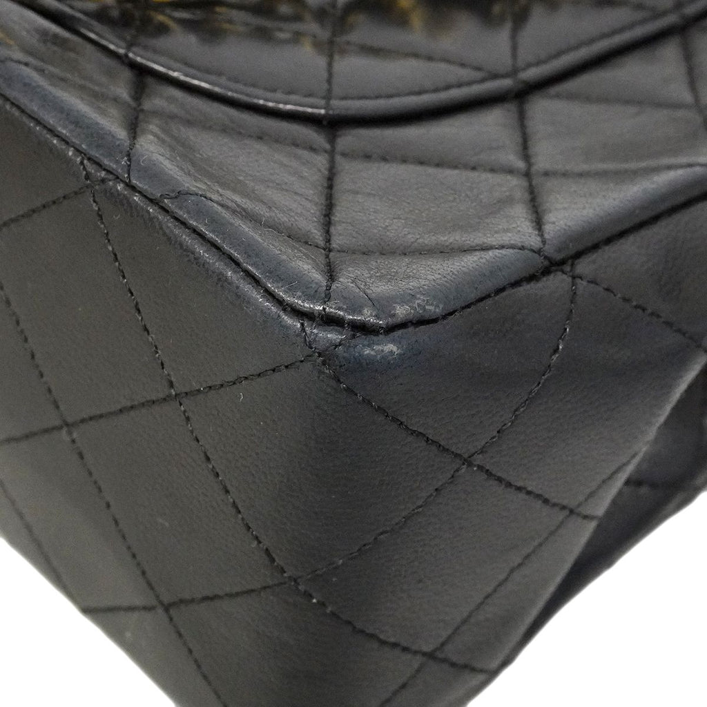 Chanel Shoulder Bag Quilted Lambskin Black Gold — view 6