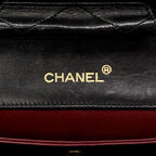 Chanel Shoulder Bag Quilted Lambskin Black Gold — view 5