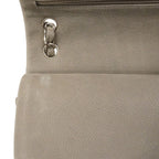 Chanel Shoulder Bag Maxi Quilted Caviar Leather Gray Silver — view 7