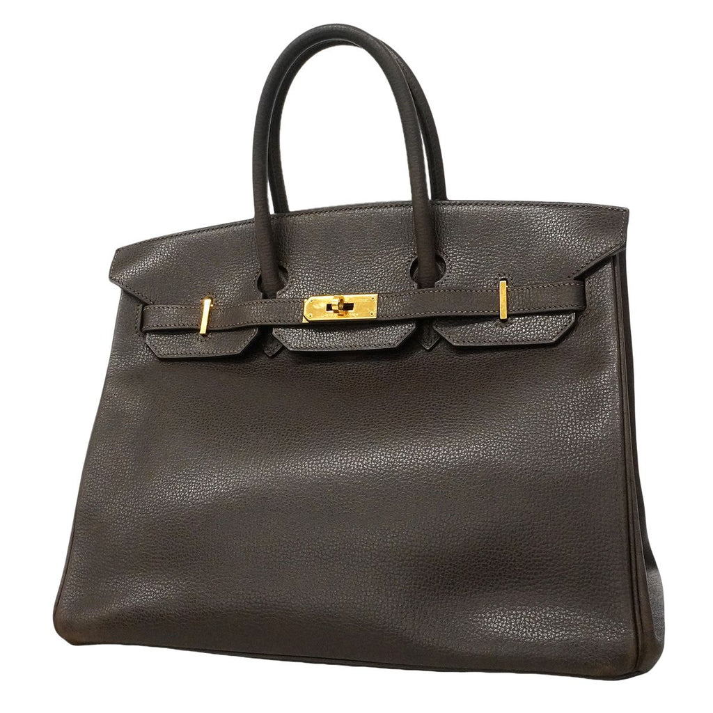 Hermes Handbag Birkin 35 Ardennes Ebene Gold