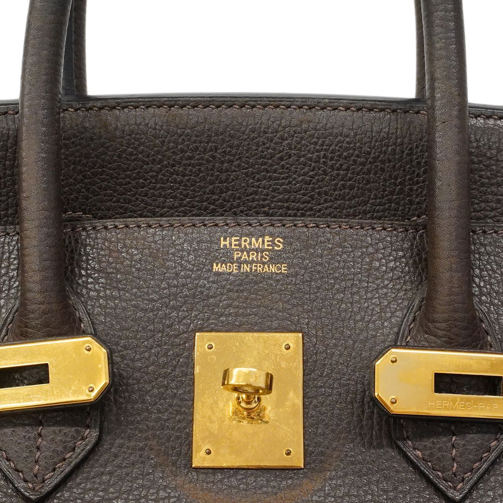 Hermes Handbag Birkin 35 Ardennes Ebene Gold — view 5