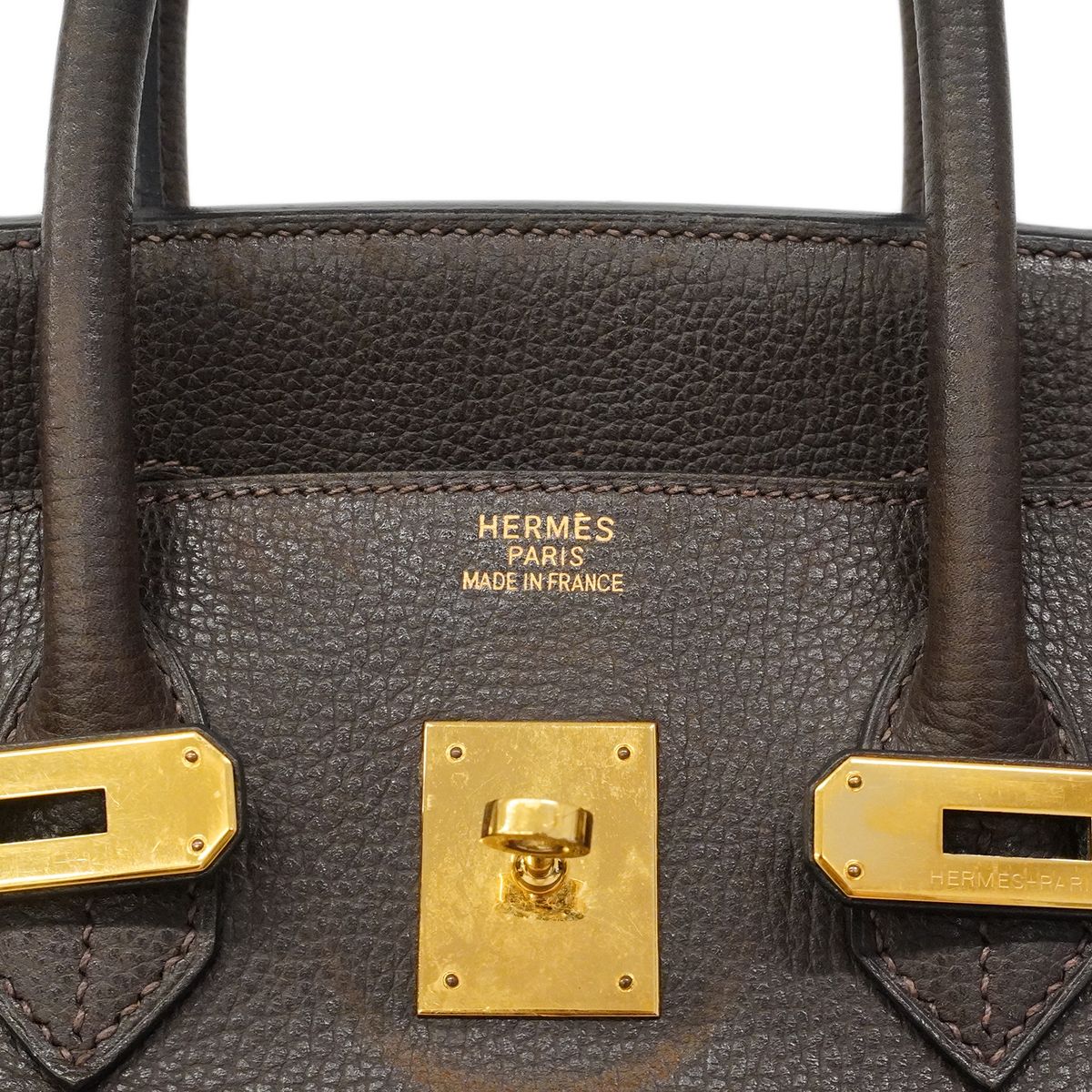 Hermes Handbag Birkin 35 Ardennes Ebene Gold — view 5