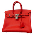 Hermes Handbag Birkin Veau Epsom Rouge Vif Silver