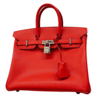 Hermes Handbag Birkin Veau Epsom Rouge Vif Silver