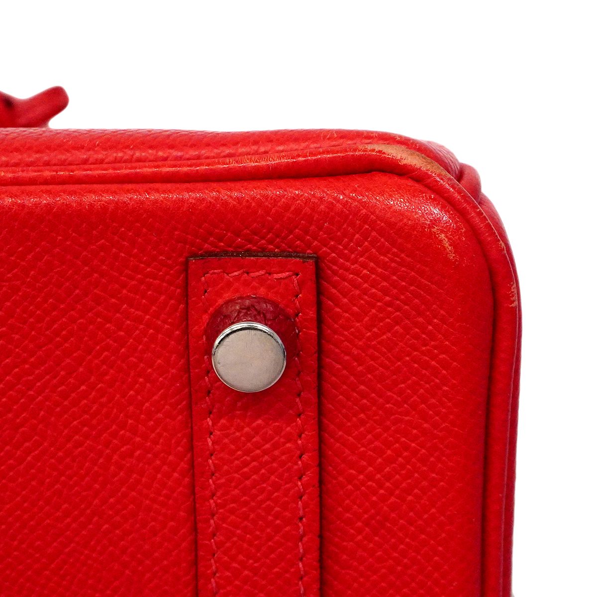 Hermes Handbag Birkin Veau Epsom Rouge Vif Silver — view 8
