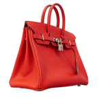 Hermes Handbag Birkin Veau Epsom Rouge Vif Silver — view 2