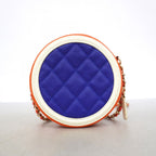 Chanel Shoulder Bag CC Caviar Leather Blue Red Chien Panning Gold — view 8