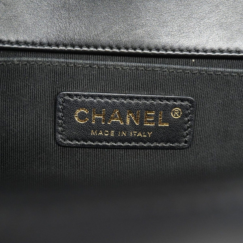Chanel Shoulder Bag Boy Lambskin Black Gold — view 5