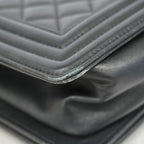 Chanel Shoulder Bag Boy Lambskin Black Gold — view 7