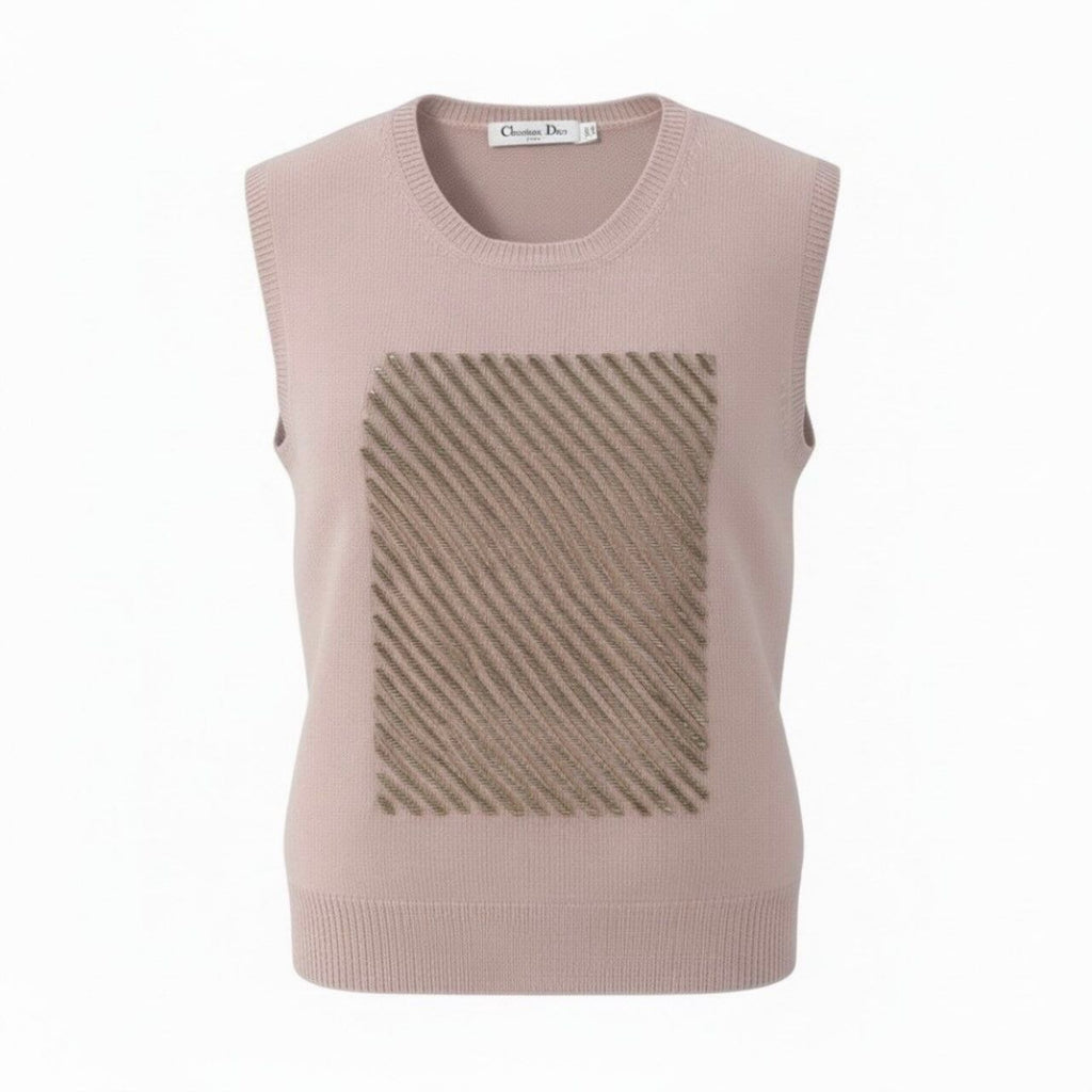 Dior Bijou Knit Top Pink Cashmere Sweater