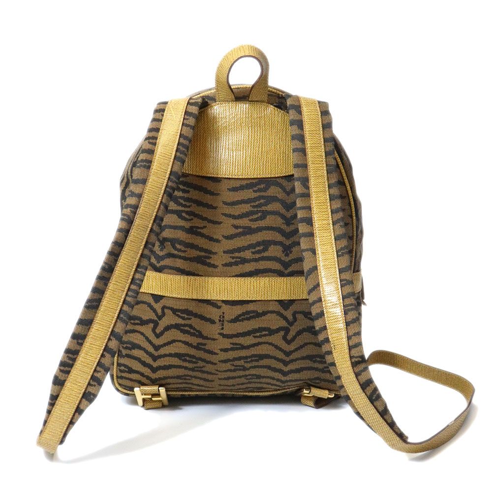 Fendi Backpack Zebra Tiger Canvas Leather Vintage — view 3
