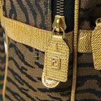 Fendi Backpack Zebra Tiger Canvas Leather Vintage — view 6