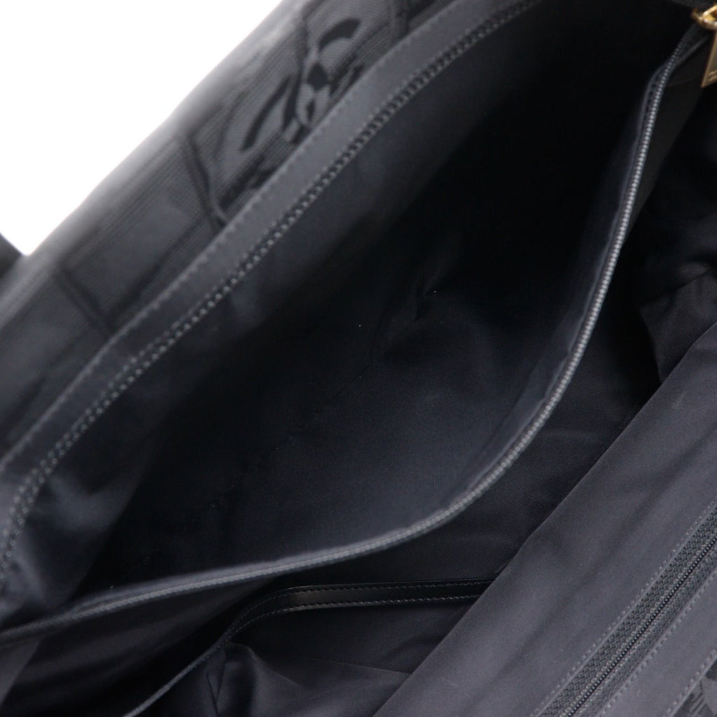 Chanel New Travel Line Tote MM Nylon Canvas Black — view 7
