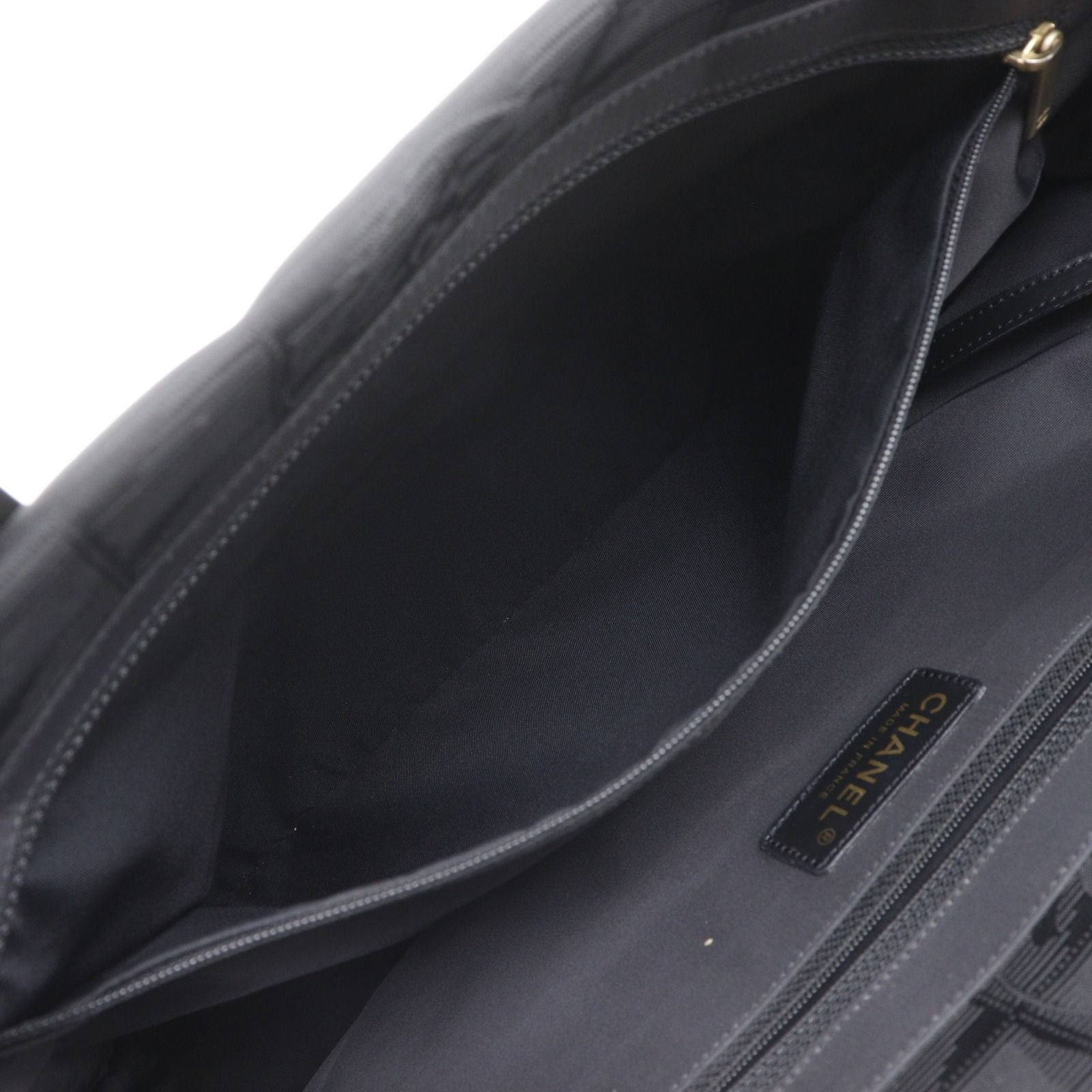 Chanel New Travel Line Tote MM Nylon Canvas Black — view 8
