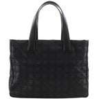Chanel New Travel Line Tote MM Nylon Canvas Black