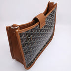 Goyard Musette Shoulder Bag Dincanvas Black Brown Silver — view 2