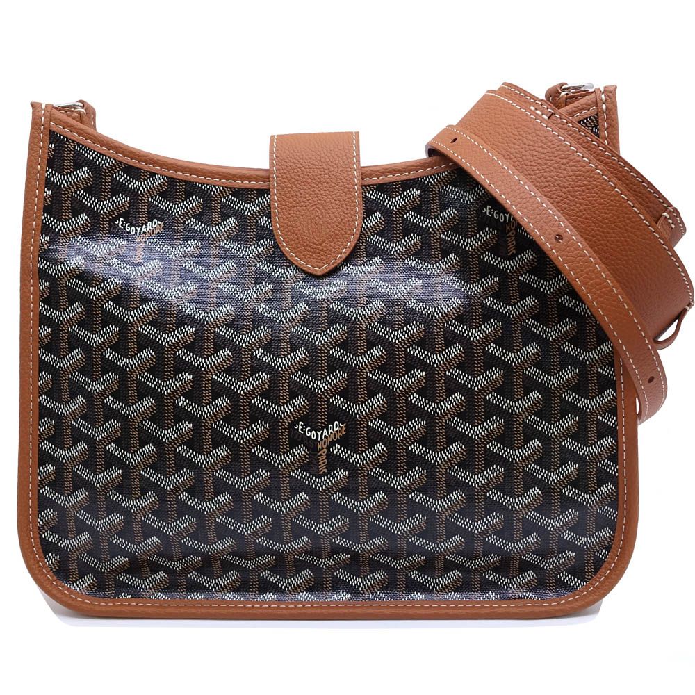 Goyard Musette Shoulder Bag Dincanvas Black Brown Silver