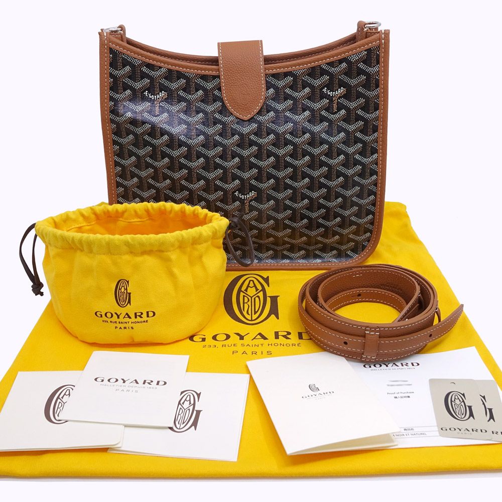 Goyard Musette Shoulder Bag Dincanvas Black Brown Silver — view 8