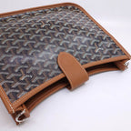 Goyard Musette Shoulder Bag Dincanvas Black Brown Silver — view 3