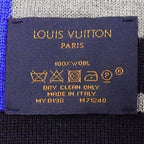 Louis Vuitton Scarf Shawl Wool Echarpe LV Horizon Gray Blue Fall Winter Warm — view 5