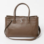 Chanel Executive Tote Bag Medium CC Logo Caviar Leather Brown