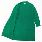 Hermes Logo Green Cashmere Long Cardigan — view 4