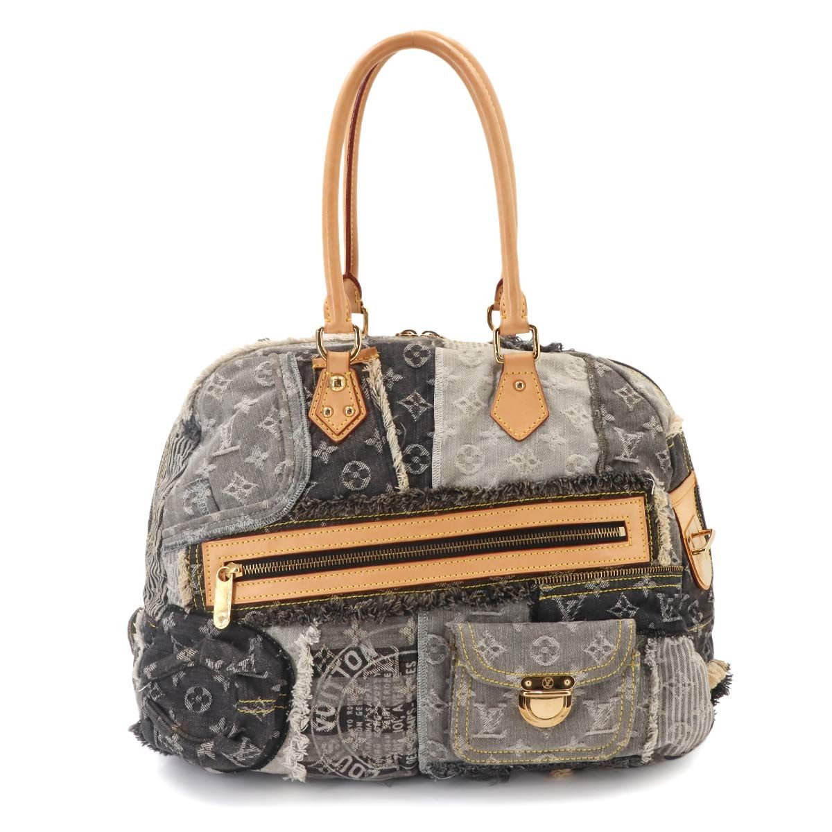 Louis Vuitton Monogram Denim Patchwork Bowie Hand Bag Black — view 2