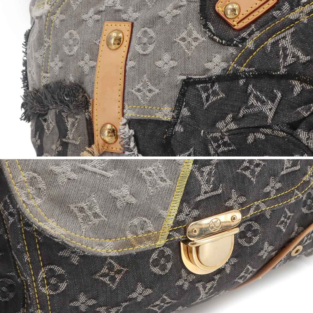 Louis Vuitton Monogram Denim Patchwork Bowie Hand Bag Black — view 8