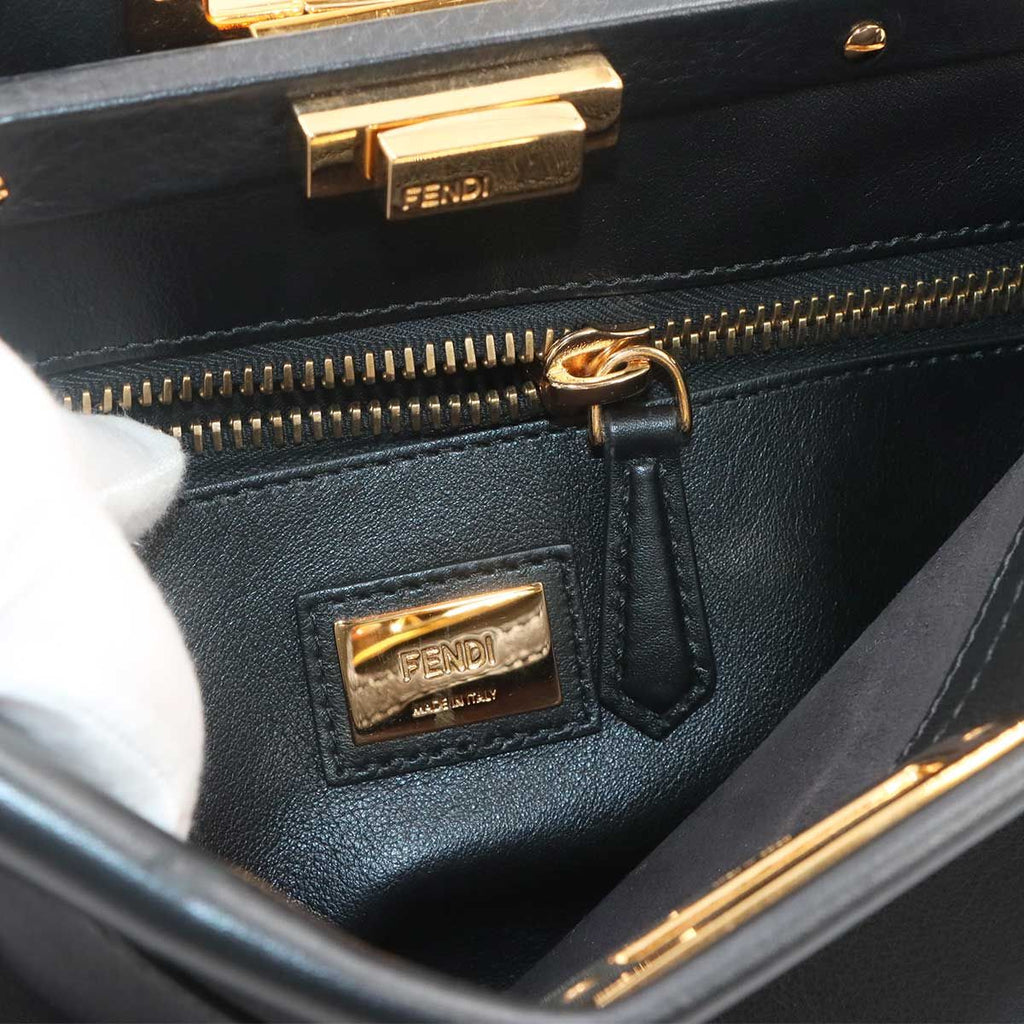 Fendi Peekaboo 2-Way Bag Leather Nero Black Braided — view 8