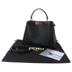 Fendi Peekaboo 2-Way Bag Leather Nero Black Braided — view 2