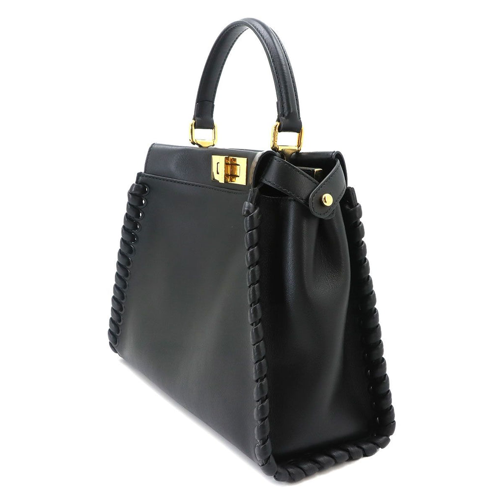 Fendi Peekaboo 2-Way Bag Leather Nero Black Braided — view 4