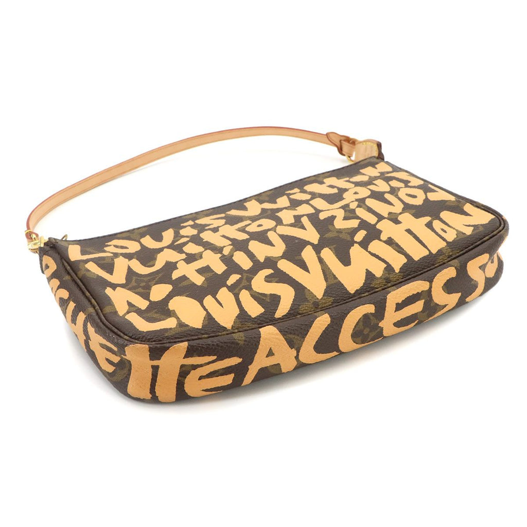Louis Vuitton Monogram Graffiti Pochette Soir Hand Bag Peach — view 5