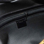 Celine Macadam Hand Bag Leather Black Brown Gold — view 7