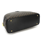 Celine Macadam Hand Bag Leather Black Brown Gold — view 4